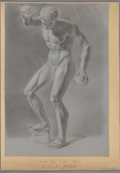 Figurstudie av en stående mann, sett forfra