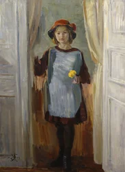 Pike i døråpning (Maria Eiebakke) 1918 (olje på lerret)