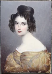 Miniatyr, August Grahl, ukjent dame 1, elfenben