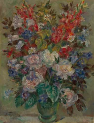 Blomsterstilleben (olje på lerret)