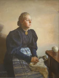Betty Jerndorff, f. Matthison-Hansen, kunstnerens hustru   1232834   no       norwegian Successfully Translated  Original: Sketch for School for Scandal, illustration for Scribner Translat: Sketch for School for Scandal, illustration for Scribner 1335137 n