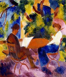 Ved hagebordet, 1914