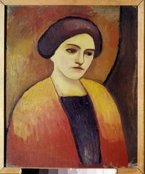 Portrett av Madame Macke, kone til maleren Maleriet av August Macke (1887-1914) 1911 Paris, Municipal Museum of Modern Art