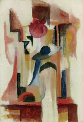 Studie av et lyst butikkvindu, 1913