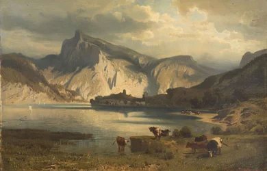 Landskap med en innsjø