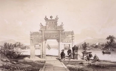 Triumfbue på Macao-Canton-kanalen, plate 19 fra 