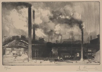 På Creusot Works - Steel Mills (rulett og tørrpunkt)