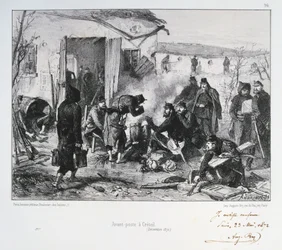 Fransk avansert vaktpost ved Creteil, beleiringen av Paris, fransk-prøyssisk krig, desember 1870 1872