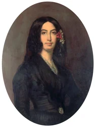 George Sand , fransk romanforfatter og tidlig feminist, ca 1845