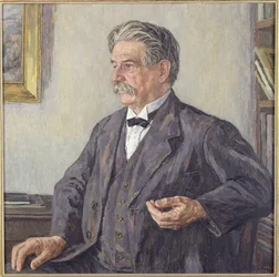 Dr. Albert Schweitzer (1875-1965) (olje på lerret)