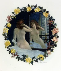 Illustrasjon av Auguste François Gorguet (1862 - 1927) for ""Le Lys rouge"" av Anatole France (1844 - 1924). 1894.