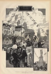Innvielse av statuen av pave Urban II i CHATILLON-SUR-MARNE 21. juli 1887. Drawing d