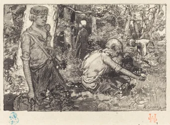Innsamling av mai-lilje (La cueillette du muguet)
