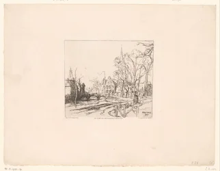 Utsikt over broen ved Beguinage i Brugge Le pont du Beguinage à Bruges (tittel på objekt)