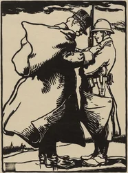 Joffre, soldatens far (tresnitt på japansk morbærpapir)