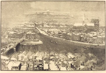 Paris under snø, utsikt fra St.-Gervais