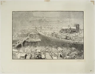 Paris under snøen, sett fra toppen av Saint-Gervais