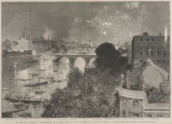 Festen 14. juli, illuminasjon av Place de la République (etter H. Scott)