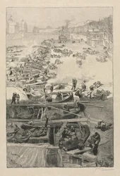Ankomst av poteter til Hotel de Ville, 1883.