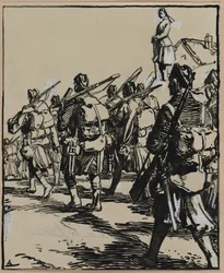 Battle of the Borders: gruppe britiske soldater, 1914.