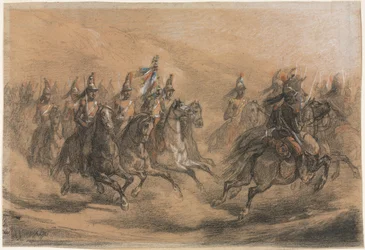 Cavalry Charge, ca. 1840.