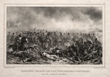 Siste anklage av Red Lancers ved Waterloo.