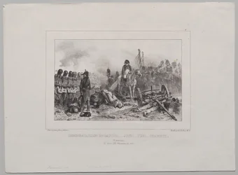 Litografisk album fra 1837: Halvbataljon på venstre side... Sikt!... Brann!... Last