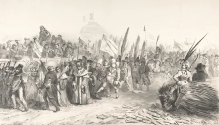 The Grand Review of Juste-Milieu Passing La Caricature, 30. oktober 1832 Gran..., oktober 1832