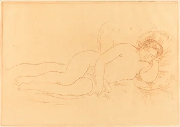 Kvinne naken tilbakelent (Femme nue couchee)