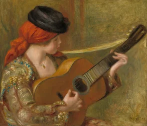 Ung spansk kvinne med gitar