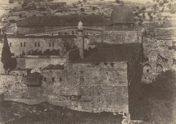 Jerusalem. Innhegning av tempelet. El-Aksa-moskeen, sørvestre hjørne