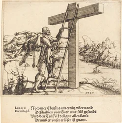 Kristus stiger opp på korset med synd, død og djevelen, 1547.