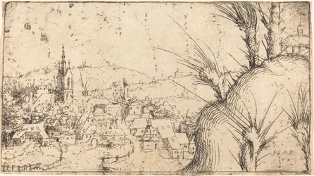 Landskap med en by til venstre, 1549.