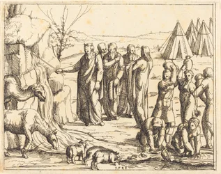 Moses slår klippen.
