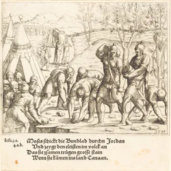 De tolv steinene og vannet i Jordan er delt, 1548.