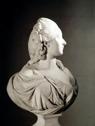 Portrett av Jeanne Becu, grevinne (eller Madame) du Barry (1743-1793), marmorskulptur av Augustin Pajou (1730-1809), Paris, Musée du Louvre - Madame du Barry, født Marie Jeanne Becu