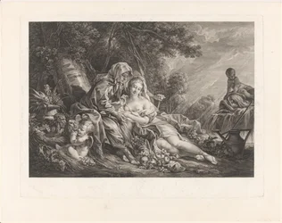 Vertumnus og Pomona i et parklandskap
