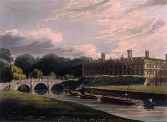 Eksteriør av Clare Hall, Cambridge, fra 