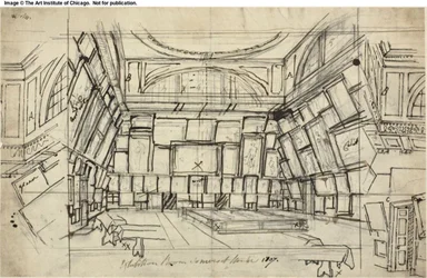 Studie for Exhibition Room, Somerset House, fra Microcosm of London