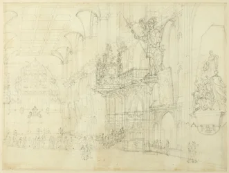 Studie for Guild Hall, fra Microcosm of London