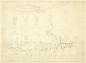 Studie for India House, salgsrommet, fra Microcosm of London