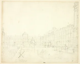 Studie for Somerset House, Strand, fra Microcosm of London