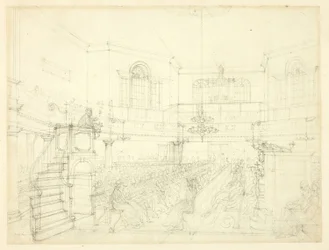 Studie for Magdalen-kapellet, fra Microcosm of London