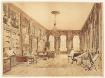 Interiøret i biblioteket på Cassiobury