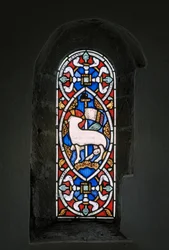 Agnus Dei, Guds lam, 1849 (farget glass)
