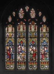 Bibelske scener av David og Saul, 1852 (farget glass)