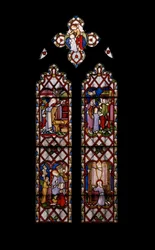 Life of the Virgin, ca. 1854 (farget glass)