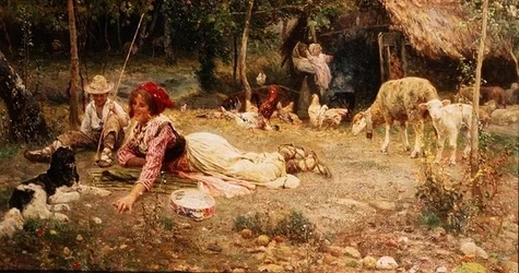 Italiensk gårdsplassscene