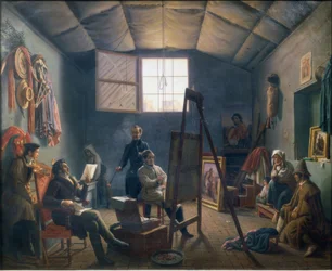 Interiør i Léopold Roberts studio i Roma