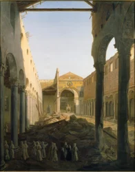 Interiør i San Paolo fuori le mura etter brannen i 1823